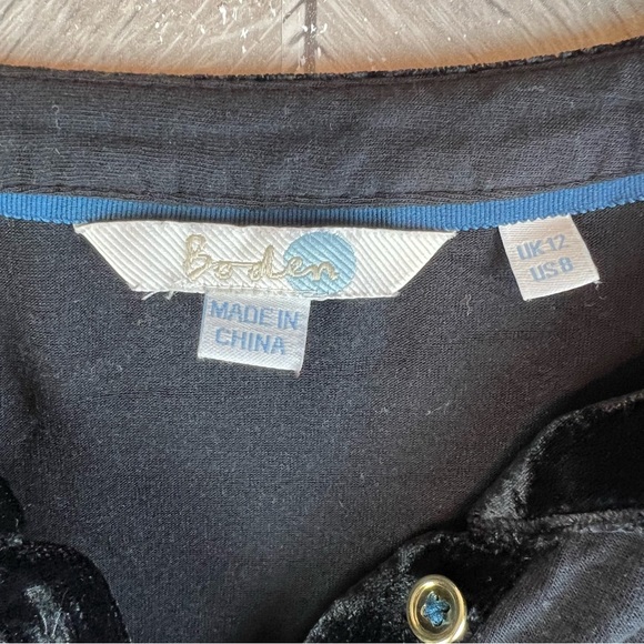 Boden black top with velvet trim - Picture 4 of 9